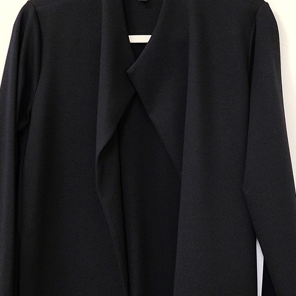 Eileen Fisher preppy  Black  Drape Open Blazer Office Siren size Small - Picture 5 of 17